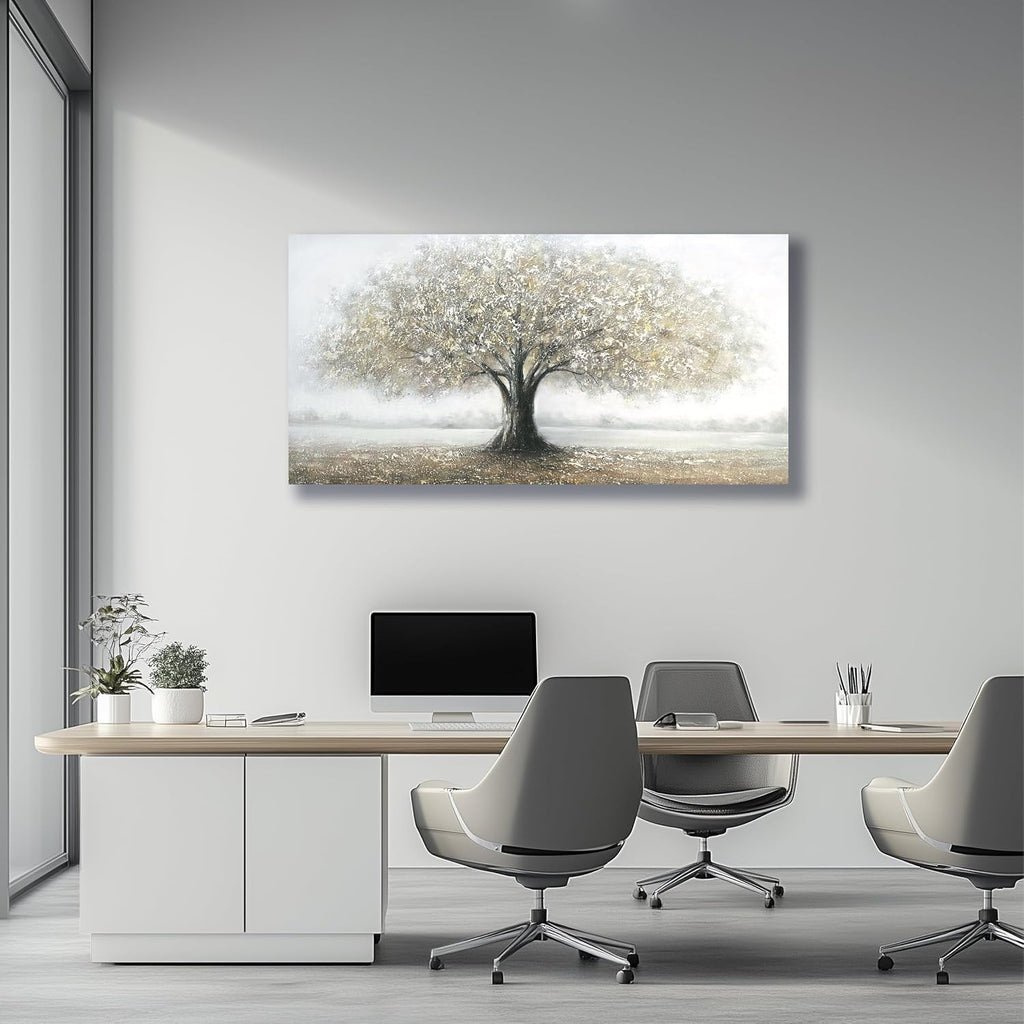 Yuaxker Tree of Life Wall Decor Gold Wall Art Large Landscape Art Modern Minimalist Canvas Painting for Living Room Bedroom Dining Room Office Home Decor 30x60 Inch