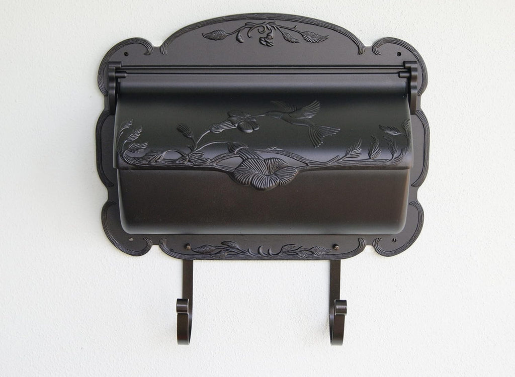 Special Lite Hummingbird Horizontal Wall Mount Mailbox - Black Aluminum Mailbox for Wall Mount - SHB-1004-BLK