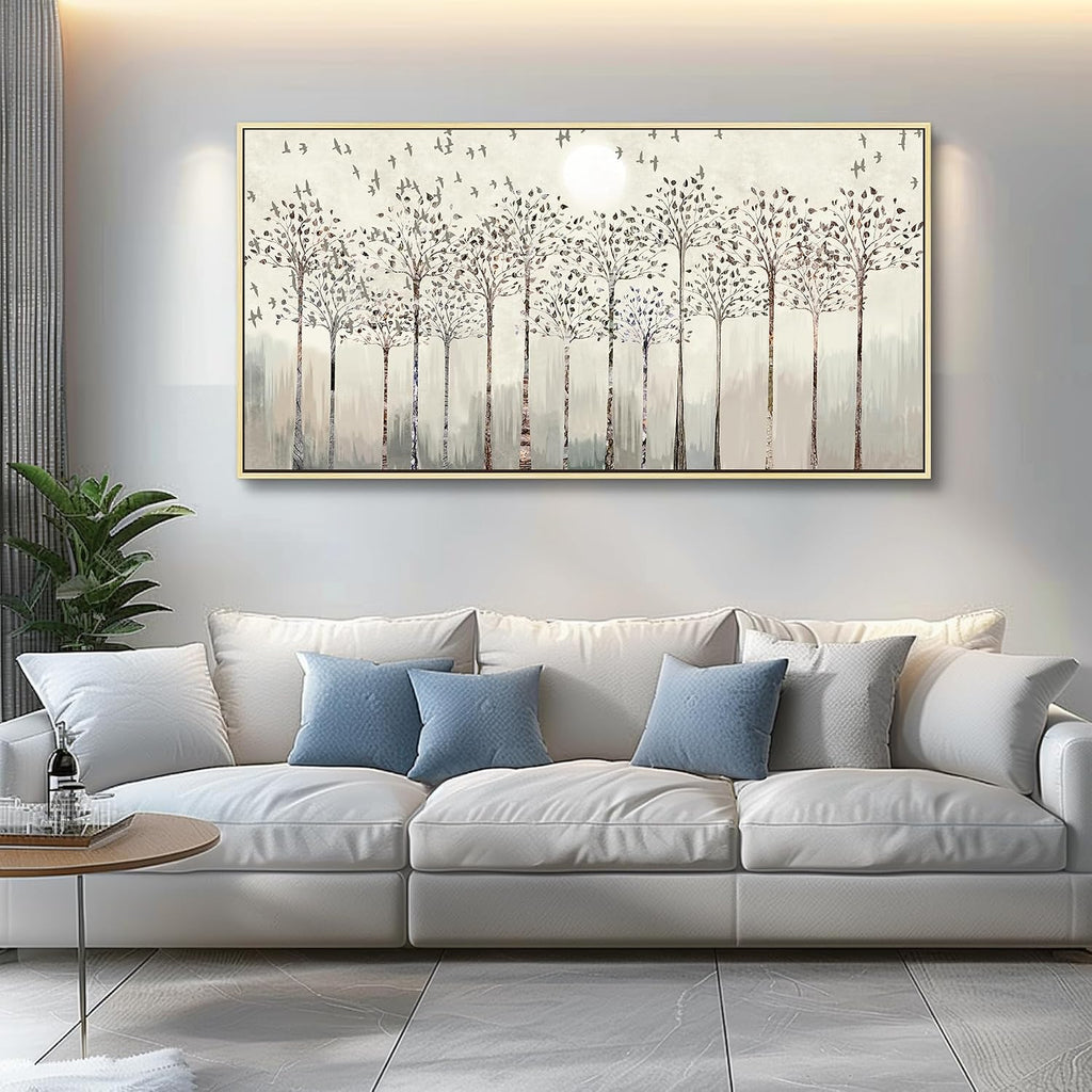 Scenery Abstract Wall Painting Framed Canvas Wall Art For Living Room Large Size Wall Decorations For Bedroom Office Wall Decor Pictures Artwork Canvas Prints Home Boho Wall Decor Natural Wood Framed