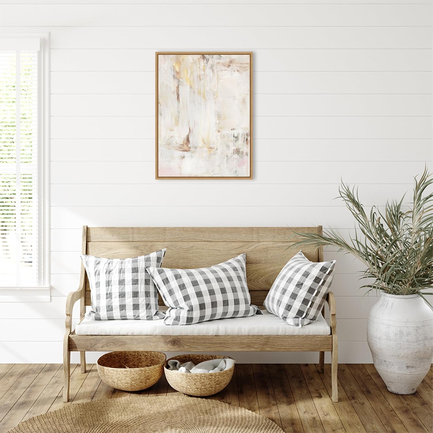 Amanti Art Framed Canvas Wall Art 30x23 Milky Patina I by Victoria Barnes, Framed Wall Art Canvas, Abstract Artwork, Modern Decor, Large Poster Painting for Living Room, Bedroom, Bathroom, Kitchen,