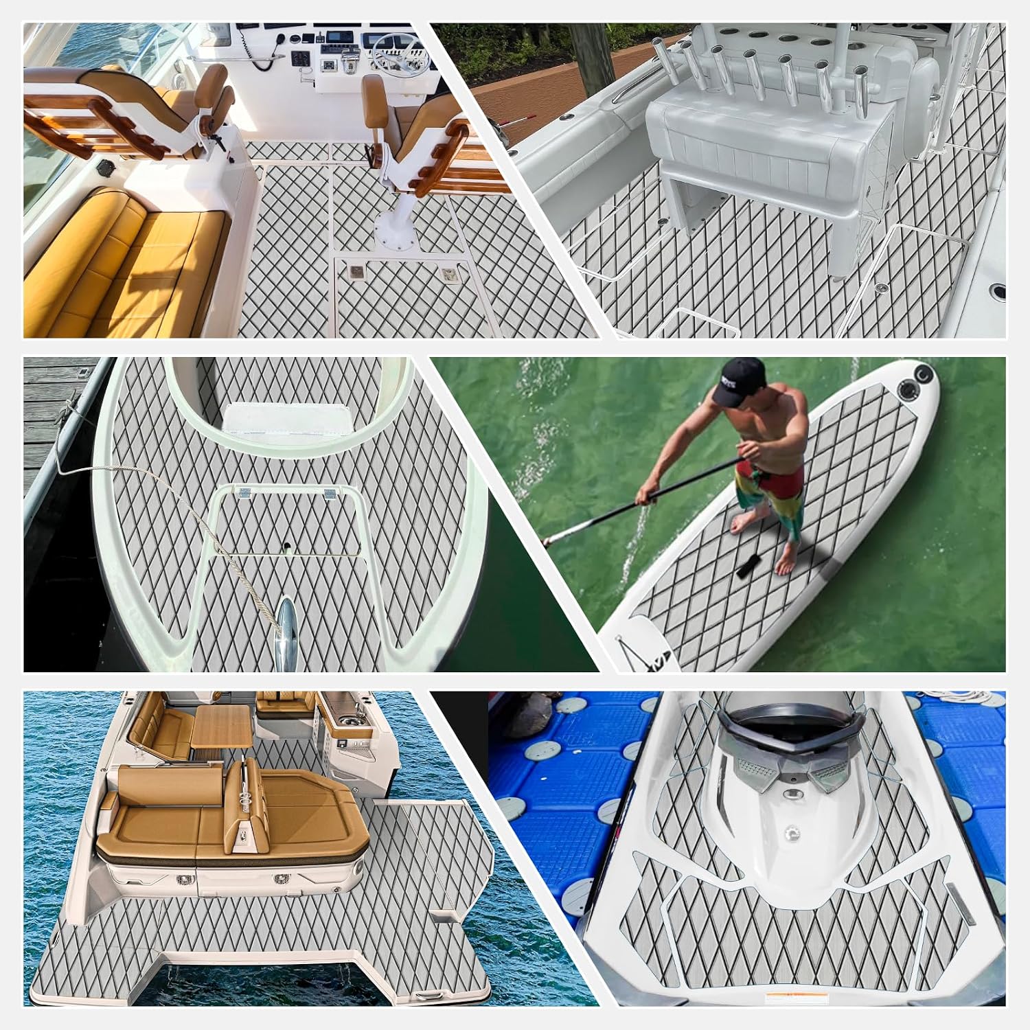 Boat Flooring EVA Foam Boat Decking Sea Deck Boat Flooring Self-Adhesive Faux Teak Marine Boat Decking Non-Slip Mat for Boat Deck Yacht Motorboat Fishing Boat Surfboard Kayak 94x44/28/16
