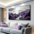 FUHAIHUA Canvas Wall Art For Living Room Large Wall Decor For Office Bedroom Decorations Purple Flowers Landscape Pictures Black And White Painting Artwork Wall Mural Aesthetic Home Decor 30x60 In