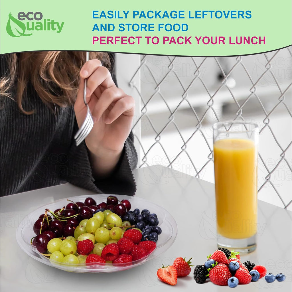 40oz Salad Bowls To-Go with Lids - Crystal Clear Plastic Disposable Salad Containers | Airtight, Lunch, Salads, Parfait, Fruits, Leak Proof, Airtight, Fresh, Meal Prep | Rose Bowl Container (150)