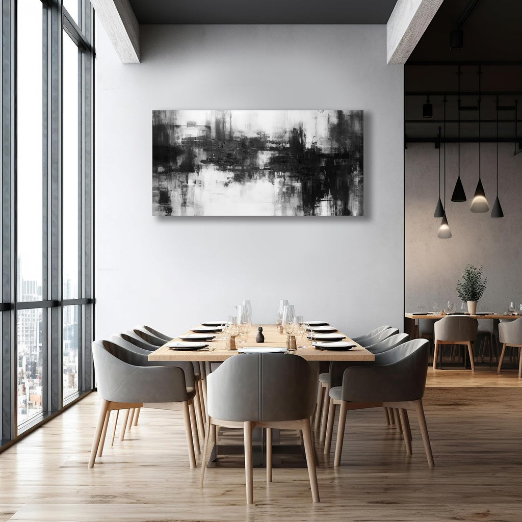 VHMING Black Abstract Wall Art Decor Black and White Painting Pop Culture Wall art Rock Room Decor Art Canvas Wall Decoration Artwork for Bedroom Home Office Dining Room Decoration 29'x58'