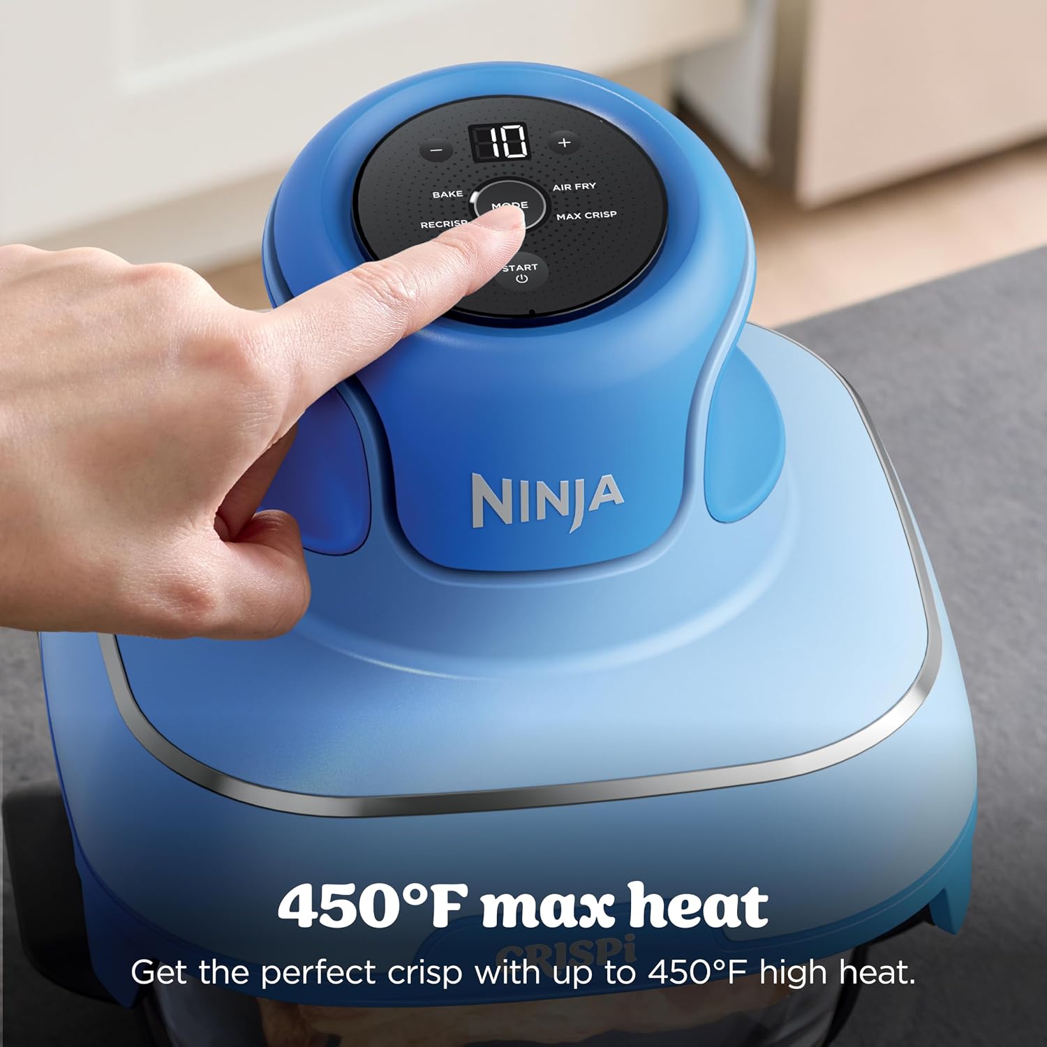 Ninja Crispi 4-in-1 Glass Air Fryer | 450°F | Non-Toxic | 4QT & 6-Cup Glass Containers w/Lids | Microwave, Freezer, Dishwasher Safe | Max Crisp, Air Fry, Bake, Recrisp | Electric Cobalt | FN101BL2