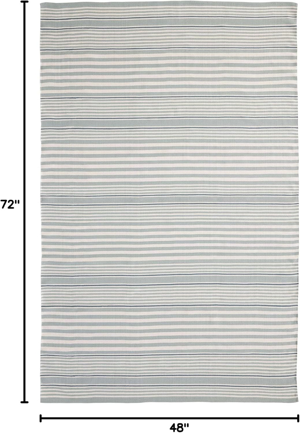 Dash and Albert Rugby Stripe Indoor/Outdoor Area Rug - 4' x 6' Light Blue - Striped Handwoven Washable Accent Rug - Durable, Lightweight, Fade Resistant, High Traffic Areas Sunroom, Deck, Kitchen