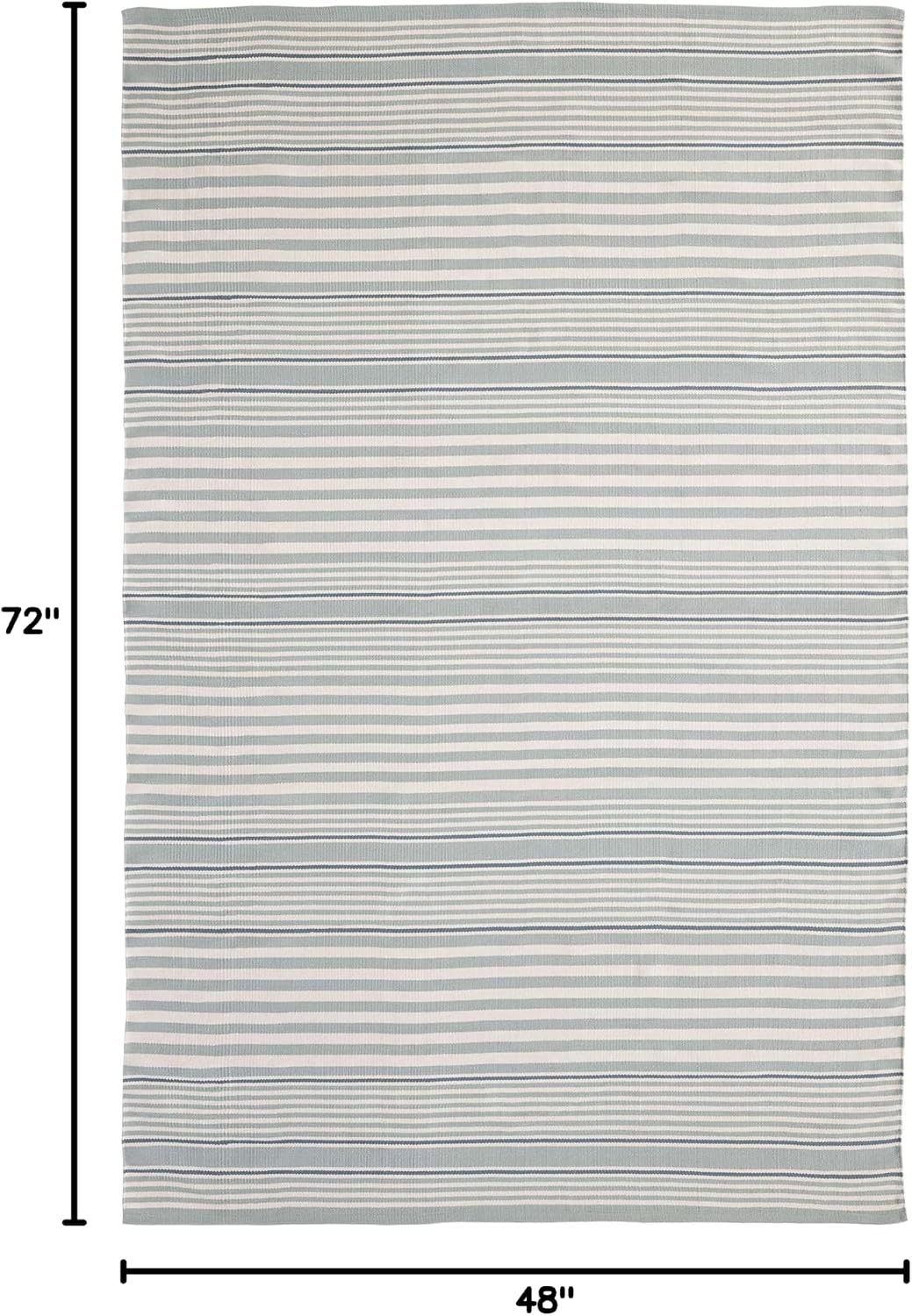 Dash and Albert Rugby Stripe Indoor/Outdoor Area Rug - 4' x 6' Light Blue - Striped Handwoven Washable Accent Rug - Durable, Lightweight, Fade Resistant, High Traffic Areas Sunroom, Deck, Kitchen