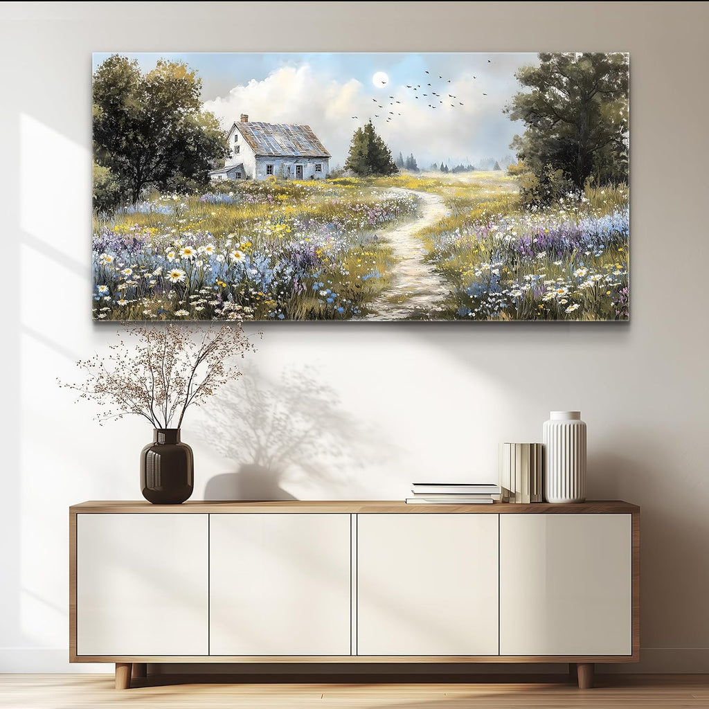 FUHAIHUA Canvas Wall Art For Living Room Large Wall Decor For Office Bedroom Decorations Farmhouse Landscape Pictures Countryside Painting Artwork Room Wall Mural Aesthetic Home Decor 30x60 In