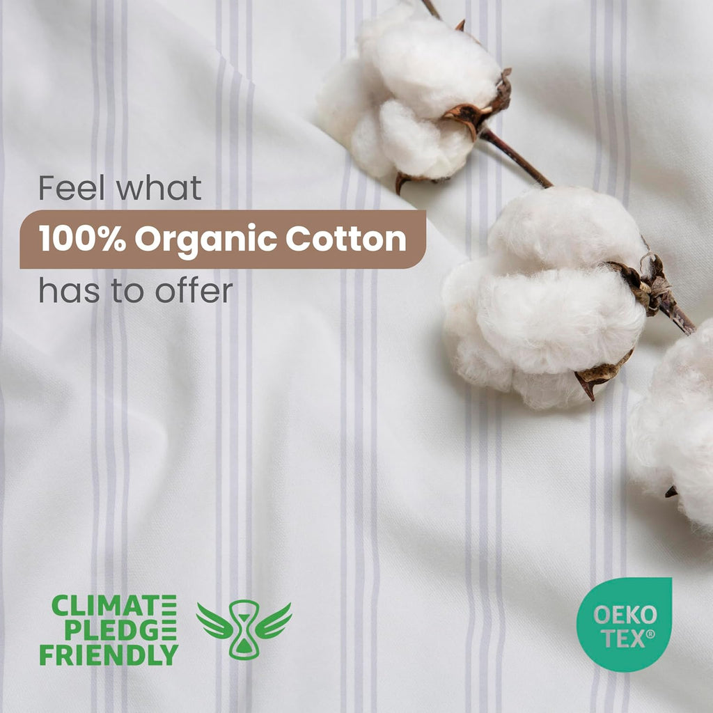Martex EcoPure Comfort Wash 3-Piece Print Full/Queen Comforter Set – 100% Organic Cotton - All-Season - Breathable & Lightweight – Easy Care - Brooke