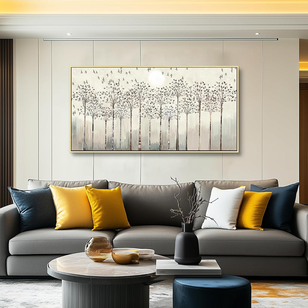 Scenery Abstract Wall Paintings Framed Canvas Wall Art For Living Room Large Office Wall Decor For Bedroom Wall Decorations Pictures Artwork Canvas Prints Boho Home Wall Decor Natural Wood Framed