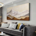 Landscape Canvas Wall Art Abstract Wall Art Earth Color Mountain Landscape Canvas Painting Decor Framed Artwork Snow Moutain Wall Art for Living Room Bedroom Dining Room Home Office Decor 29'X58'