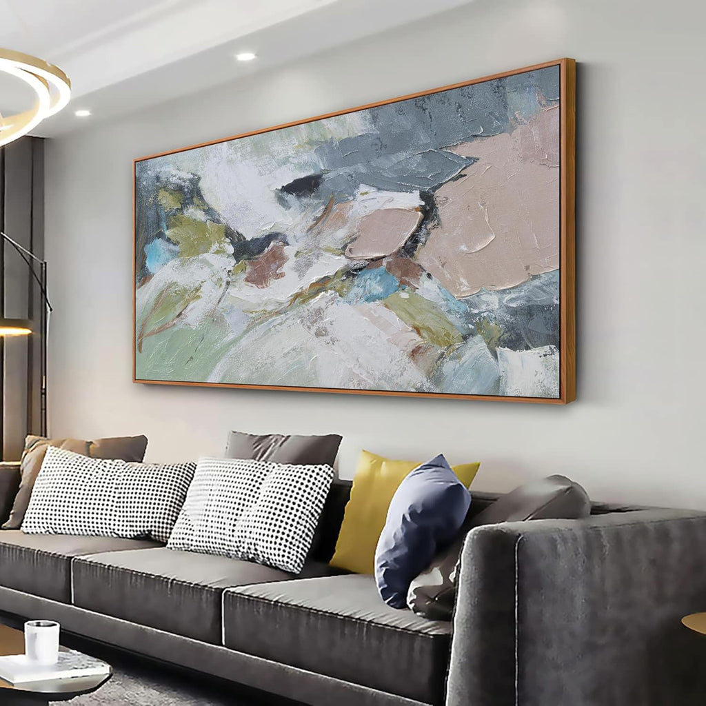 Abstract Wall Art Framed Ready To Hang Home Decor Artwork Wall Art Colorful Wall Decor Prints Canvas Painting For Living Room Bedroom Office Apartment Decoration 24'X48'