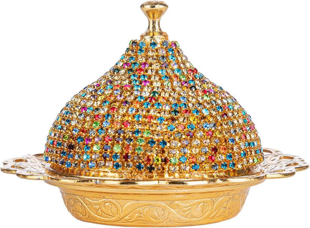 Alisveristime 27 Pc Ottoman Turkish Greek Arabic Coffee Espresso Serving Cup Saucer Crystal Set (Gelincik) - Handcrafted Traditional Set with Hilal Motifs (Mix)