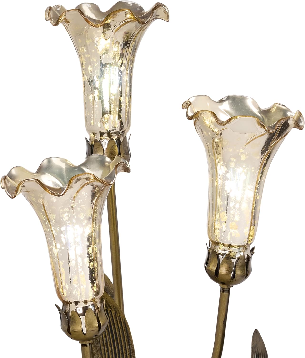 RIVER OF GOODS 21.75' H Hand Blown Glass 3 Lily Uplight Table Lamp