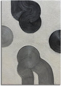 Slyart Grey and Black Abstract Textured Wall Art, Hand-Painted 3D Oil Paintings on Canvas Wall Art 40x28 inch Contemporary Art