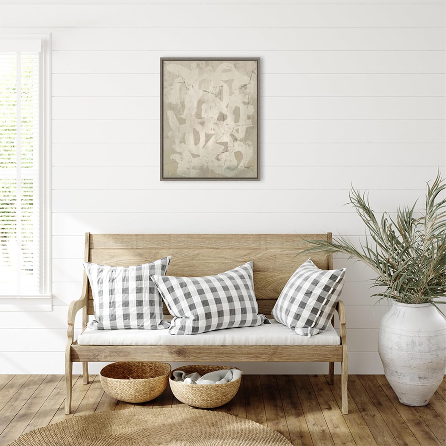 Amanti Art Framed Canvas Wall Art 28x23 Impasto Artifact II by June Erica Vess, Framed Wall Art Canvas, Abstract Artwork, Country Rustic Decor, Medium Poster Painting for Living Room, Bedroom,