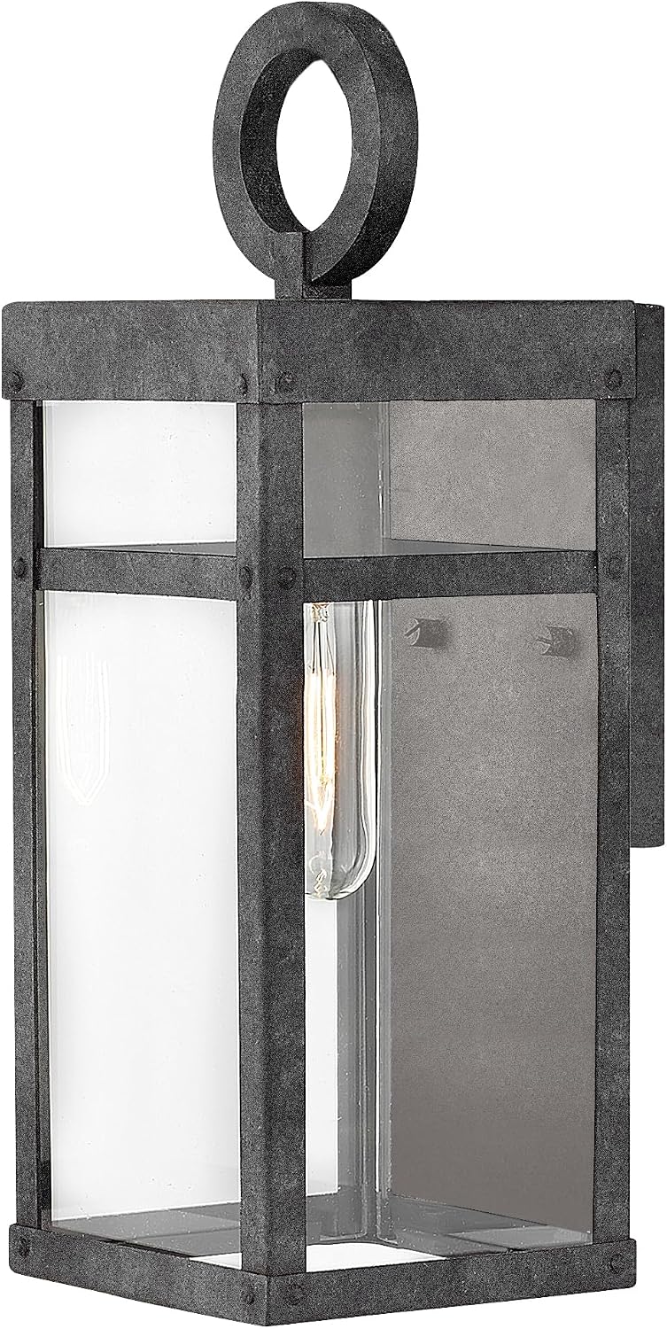 Hinkley Porter One Light 5W Med. LED Outdoor Extra Small Wall Mount Lantern, Aged Zinc