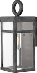 Hinkley Porter One Light 5W Med. LED Outdoor Extra Small Wall Mount Lantern, Aged Zinc