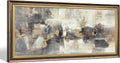 Framed Modern Art Wall Grey: Abstract Canvas Painting Heavy Texture Picture Gold Foils Artwork for Home Decor(30x60)