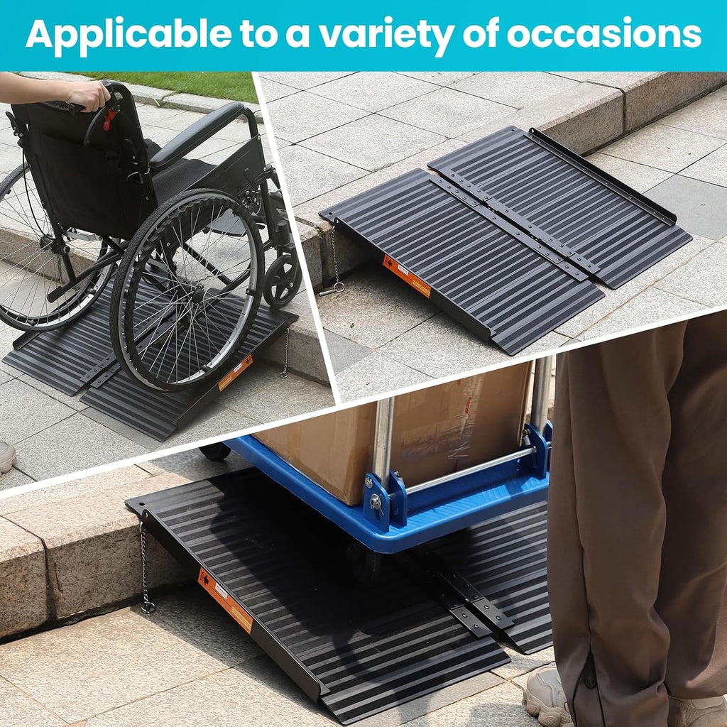 Portable Wheelchair Ramp 3ft, Non-Skid Aluminum Ramps for Wheelchairs for Home Steps, 800 LBS Capacity Handicap Ramp for Doorway, Homes, Threshold, Entry, Stairs 36' Lx 29.2' Wx2H