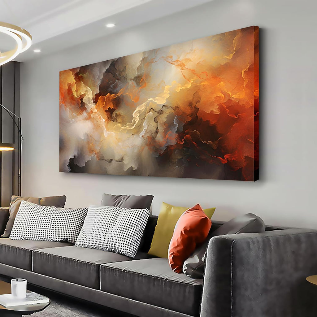 VHMING Abstract Wall Art Home Decor Orange Artwork Wall Art Prints Canvas Painting Wall Decor for Living Room Bedroom Office Decoration 29'x58'