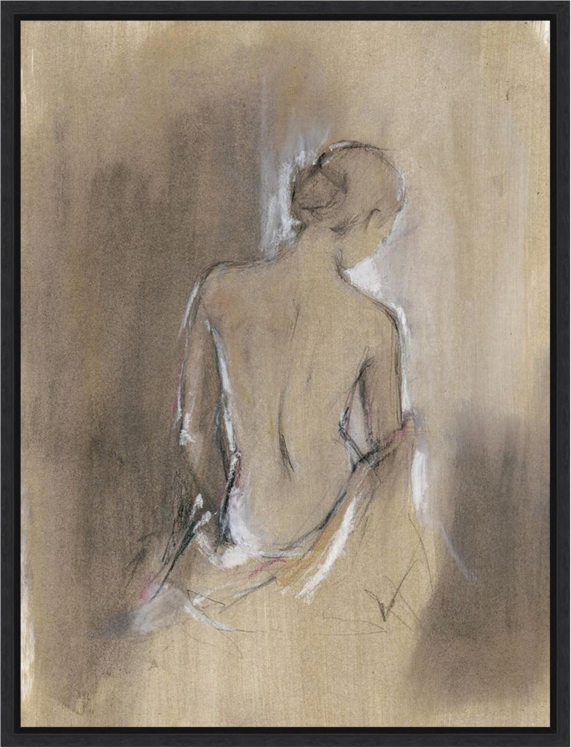 Amanti Art Framed Canvas Wall Art 30x23 Embellished Contemporary Figure II by Ethan Harper, Framed Wall Art Canvas, People Artwork, Modern Decor, Large Poster Painting for Living Room, Bedroom,