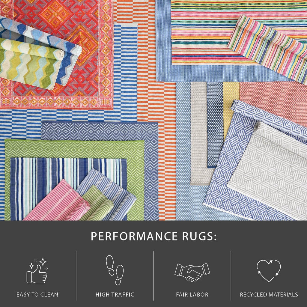 Dash and Albert Rugby Stripe Indoor/Outdoor Area Rug - 4' x 6' Light Blue - Striped Handwoven Washable Accent Rug - Durable, Lightweight, Fade Resistant, High Traffic Areas Sunroom, Deck, Kitchen