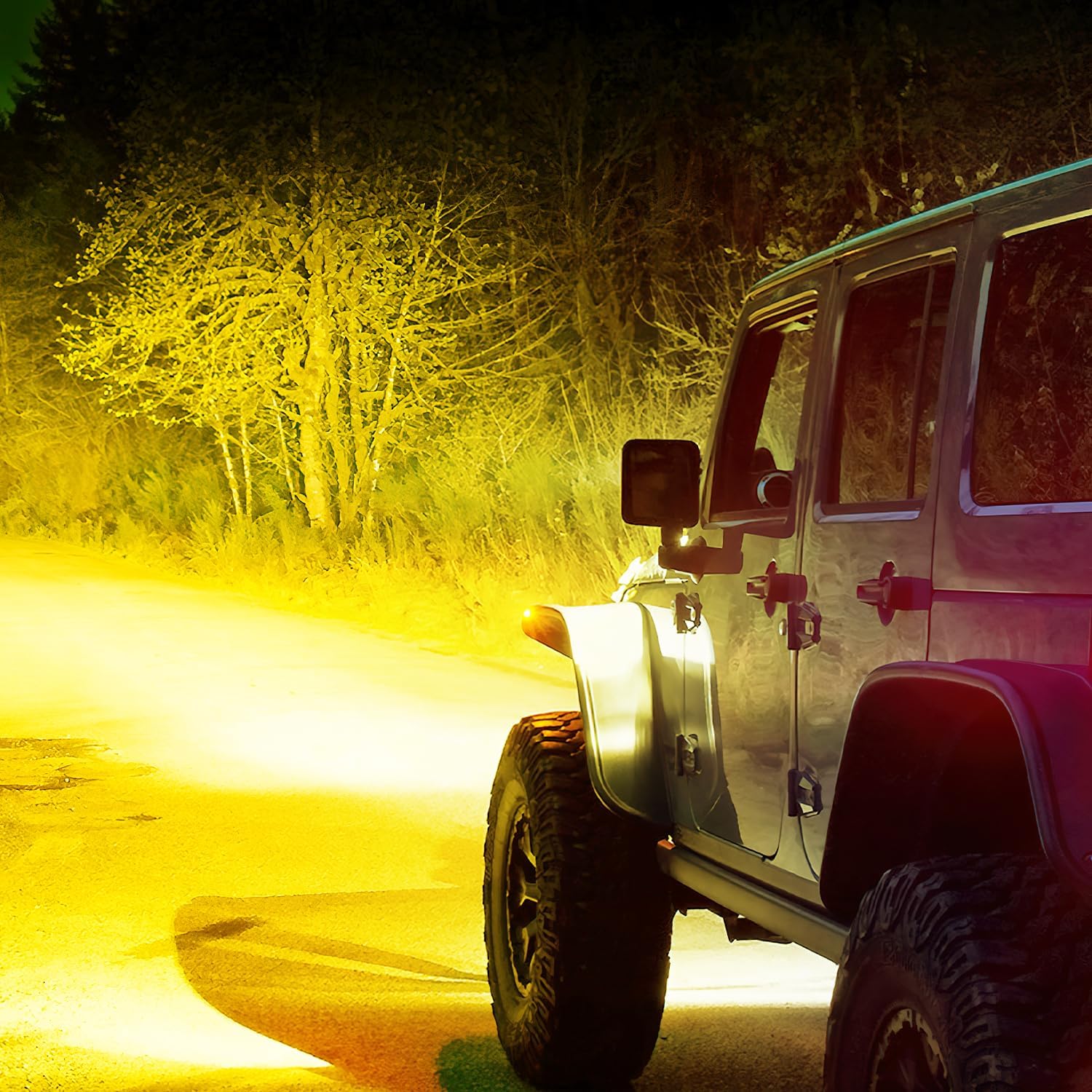 Nilight 50 Inch LED Light Bar 384 LED Chips Yellow Beam Curved Triple Row Fog Light Spot Flood Combo High Power LED Driving Lights Off Road Lights for Trucks SUV UTV ATV Truck Van 4x4 Boat