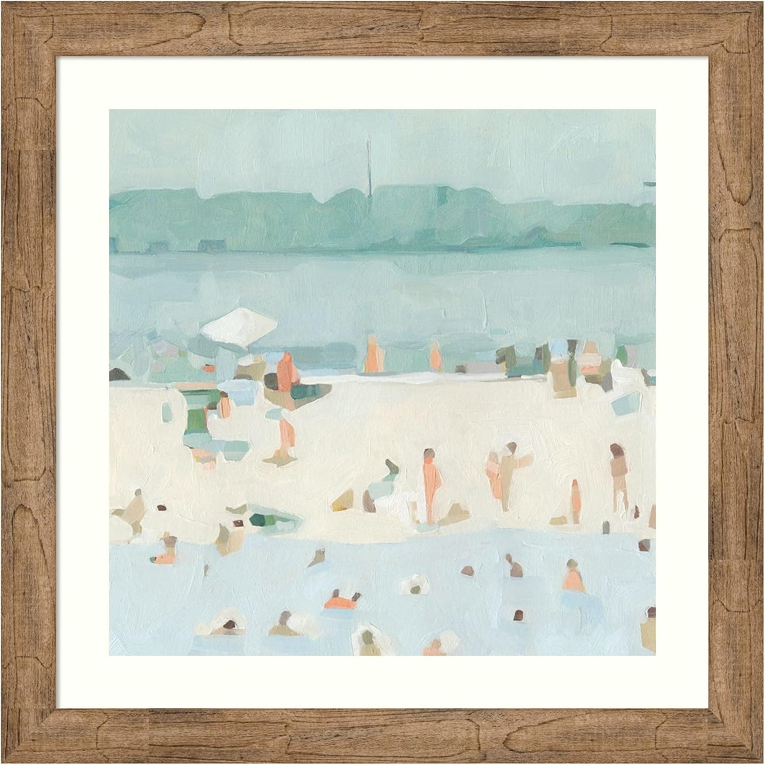 Amanti Art Framed Wall Art Print 28x28 Sea Glass Sandbar I by Emma Scarvey, Abstract Wall Art, Coastal Decor, Medium Poster Painting Artwork for Living Room, Bedroom, Bathroom, Kitchen, Office or