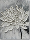 Hand Painted Modern Abstract Oil Painting White Flower Painting 40x28 inch Contemporary Minimalist Art Wall Decoration