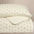 Oilo Mushroom Crib Bedding Set, 5-Layer Organic Cotton Muslin Crib Quilt & Sham, Mushroom Nursery, Toddler Comforter 45x60, Reversible, Neutral Cream
