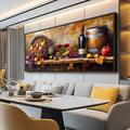 XIGUANGART Large Framed Wall Art for Kitchen, Vintage Food Wine Painting Prints, Rustic Wall Decor Fruit Harvest Pictures for Living Room Dining Room Pub Home Bar Farmhouse Decorations 32x72 In