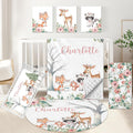 KAINSY Custom Crib Bedding Set 5 Piece for Girls Boys – Personalized Floral Animals Theme, Newborn Sleep Set, Nursery Decor, Toddler Room Essentials, Infant Sleep, Baby Room Accessories, Baby Gift