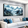 ZUITINGHUA Large Black Framed Canvas Wall Art For Living Room Wall Decor For Office Mountain Wall Painting Fog Forest Landscape Picture Ready To Hang Bedroom Home Mural Prints Posters 30x60 In