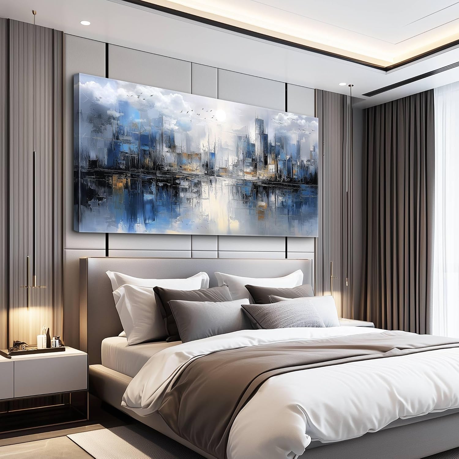 FUHAIHUA Canvas Wall Art For Living Room Large Wall Decor For Office Bedroom Decorations Abstract Watercolor Painting Artwork Room Wall Mural Aesthetic Home Decor 30x60 In