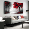 Large Canvas Wall Art for Living Room Black White and Red Tree of Life Print Pictures Painting With Black Wood Framed Wall Decor for Bedroom Modern Home Forest Wall Decorations Artwork Size 30x60 Ready to Hang