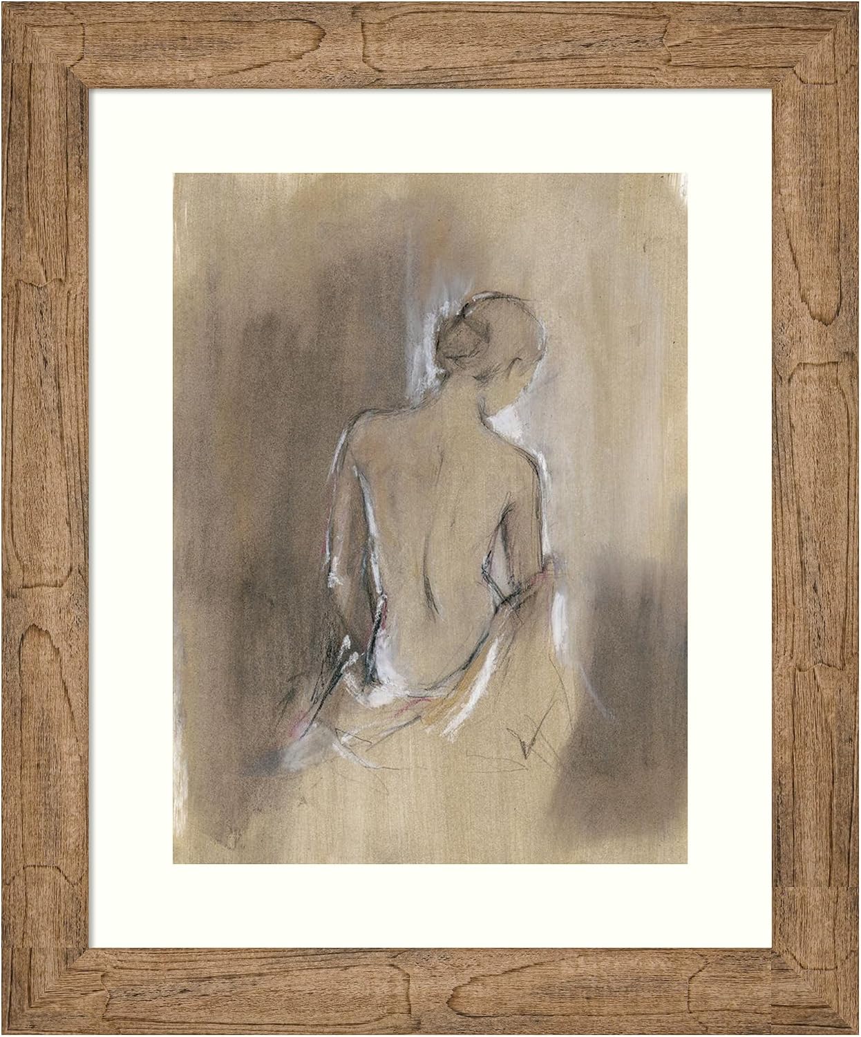 Amanti Art Framed Wall Art Print 24x20 Embellished Contemporary Figure II by Ethan Harper, People Wall Art, Modern Contemporary Decor, Small Poster Painting Artwork for Living Room, Bedroom, Bathroom
