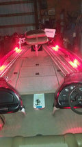 Oznium Bass Boat LED Deck Light Kit with 8 snap-fit LED Bolts, Plug and Play Wiring, LED dimmer knob