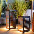 Solar Yard 2-Pack Outdoor Floor Lamp Solar Powered Light, Patio Waterproof Metal Solar Lantern with Handle, Plant Decor for Patio, Yard, Porch, Large+Small