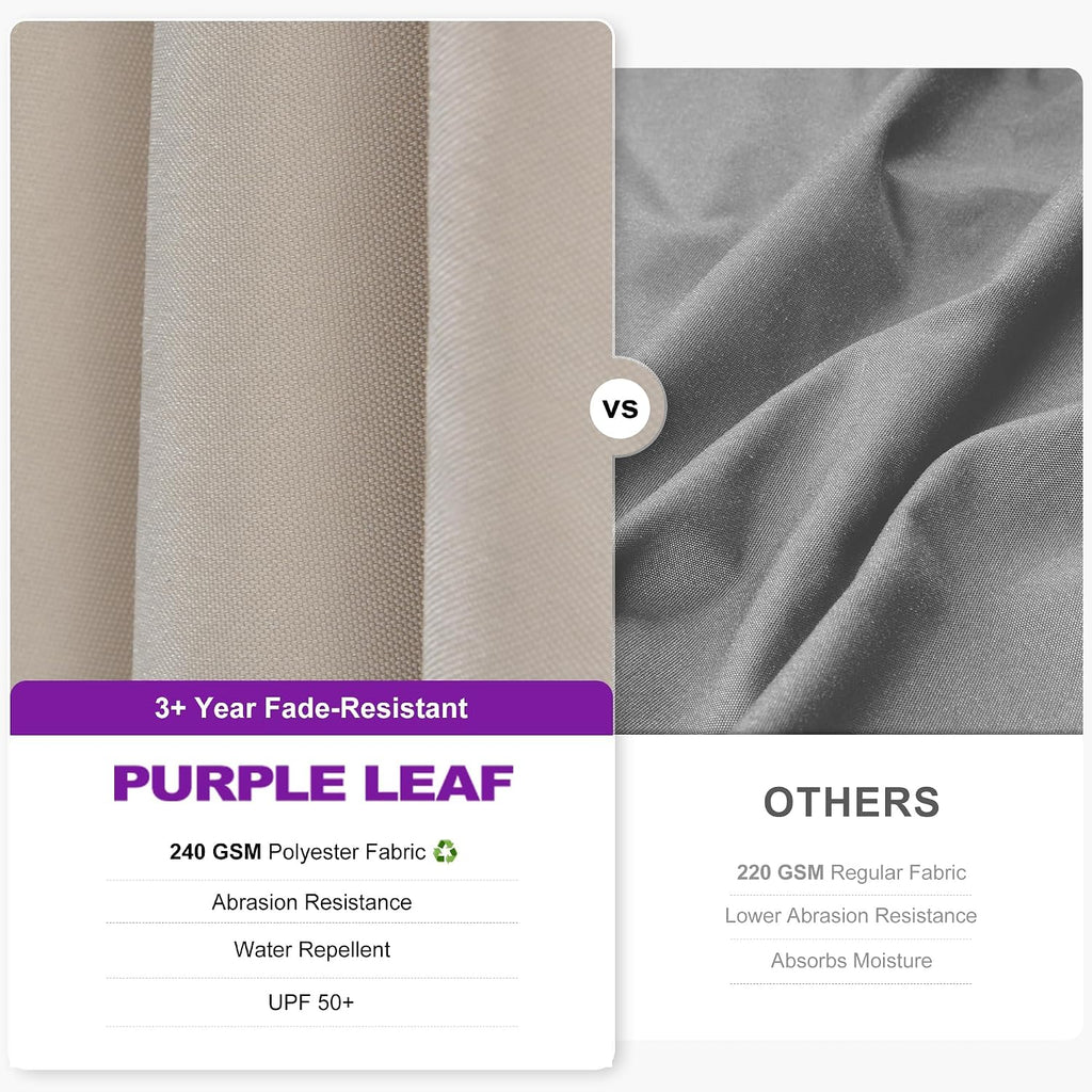 PURPLE LEAF 6.5' X 10' Left-right Tilt Patio Umbrella Outdoor Cantilever Swivel Rectangle Umbrella Aluminum Offset Umbrella with 360-degree Rotation for Garden Deck Pool Patio Beige