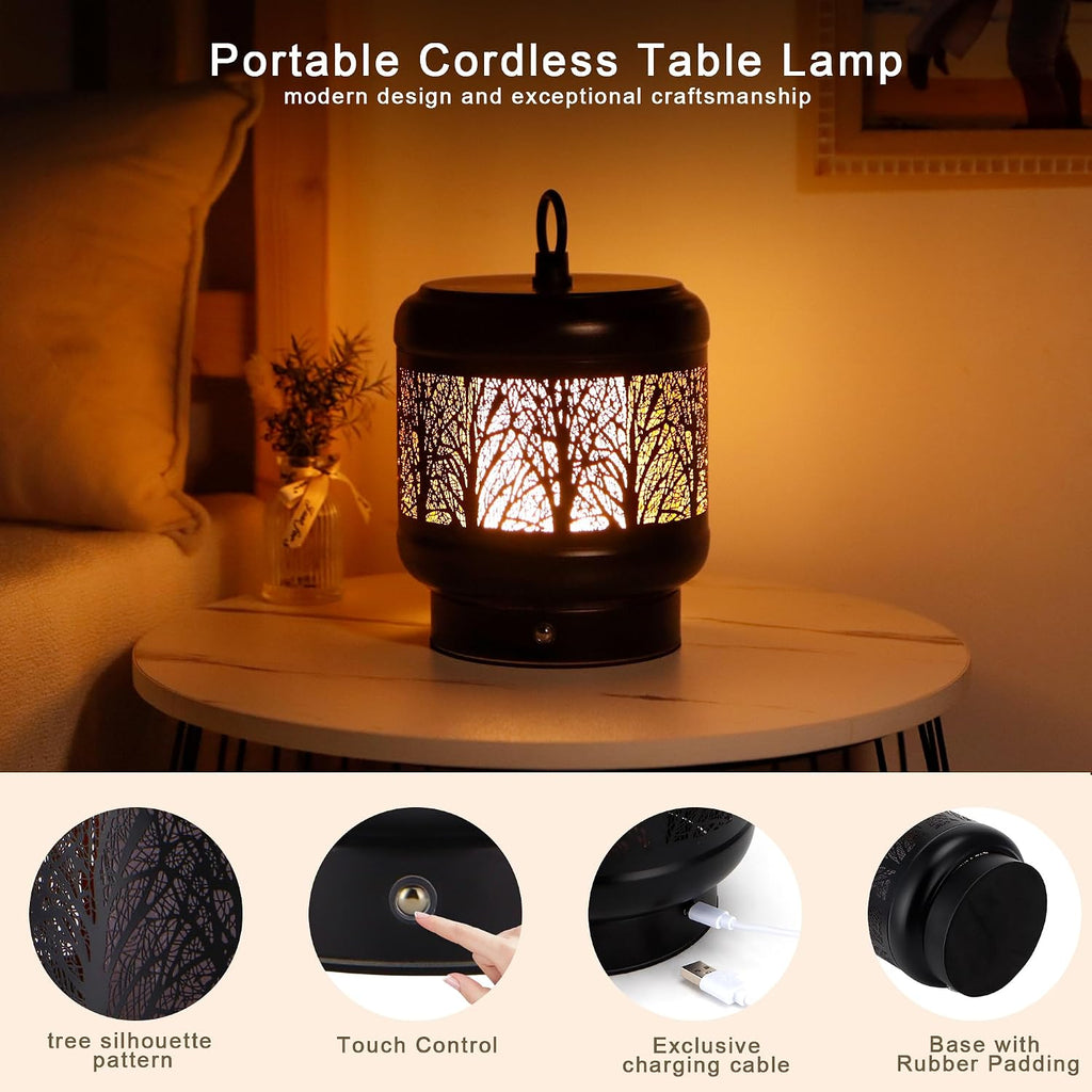 TRIROCKS Set of 6 Cordless Table Lamp 4000mAh Rechargeable Battery Desk lamp 3-Step Touch Dimmable LED Night Light for Living Room, Bedroom, Restaurant, Coffee Shop, Patio,Camping