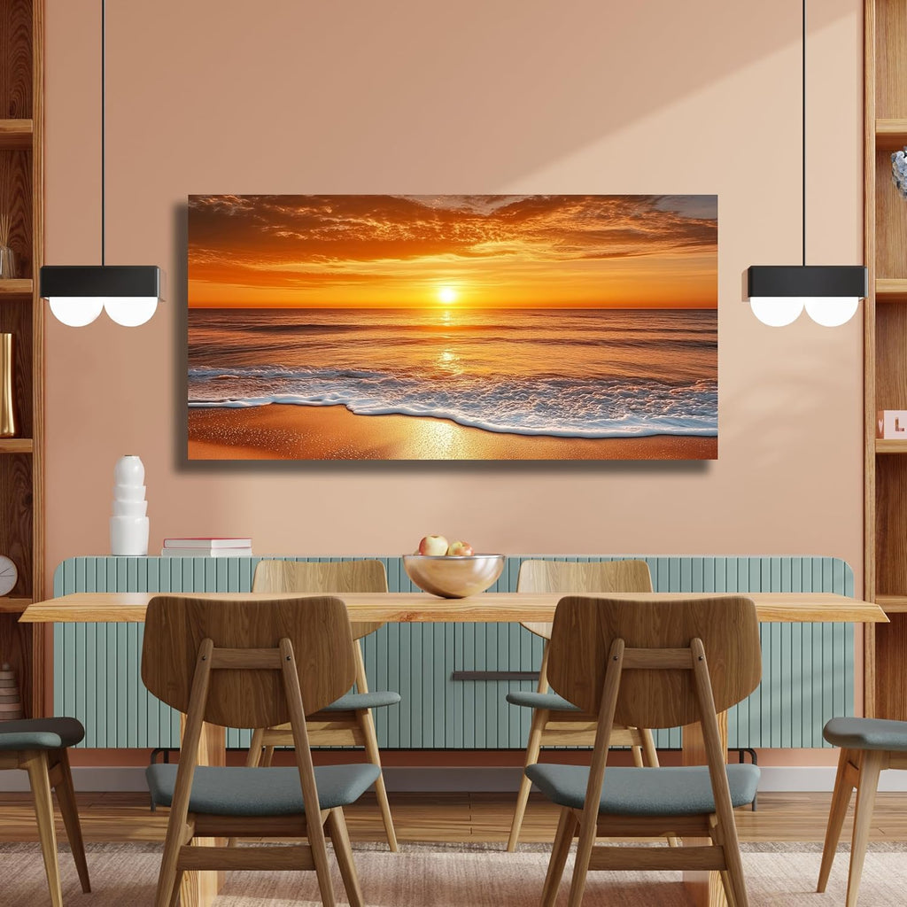 Yuaxker large Beach Canvas Wall Art Modern Funky Poster Prints Wall Decor for Living Room Bedroom Dining Room Office Home Decor 30x60inch