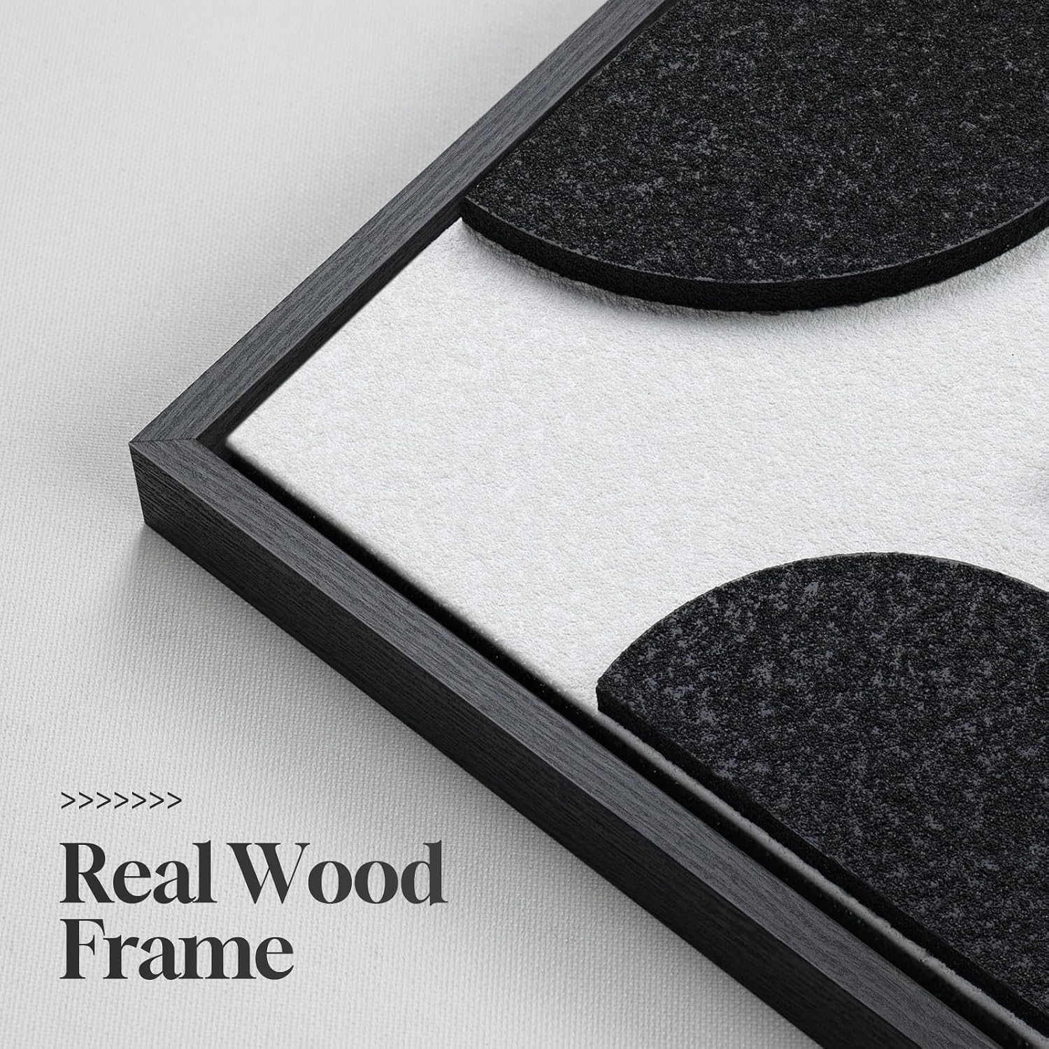Framed 3D Black and White Abstract Wall Art, Modern Geometric Block Artwork for Walls, Minimalist Shape Pictures for Living Room Bedroom Dining Room Hallway Home Office Wall Decor, 24x36 In