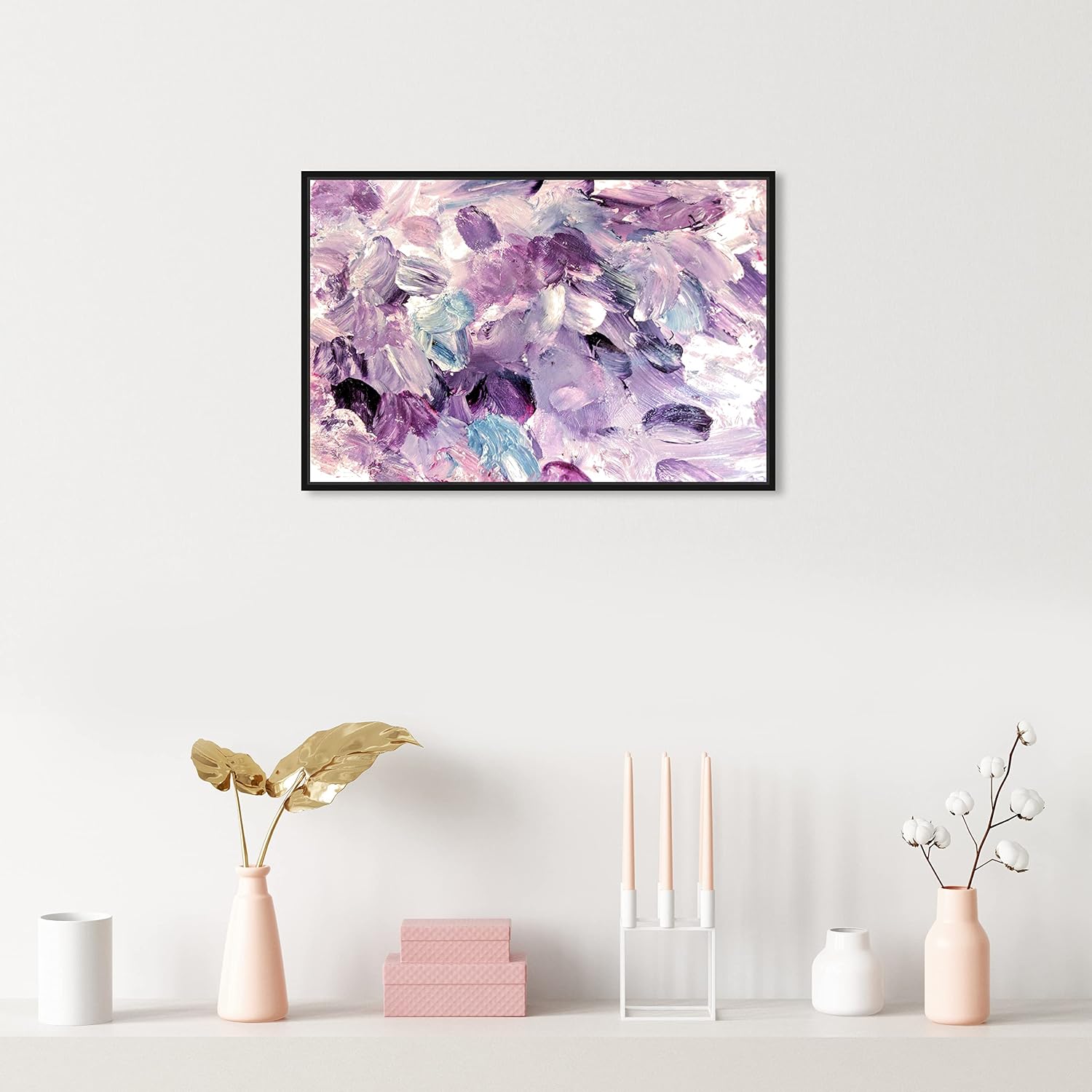 Oliver Gal Amethyst Gardens Canvas Print Wall Art for Living Room, Bedroom, and Bathroom, 24' x 16', Black Floater Frame