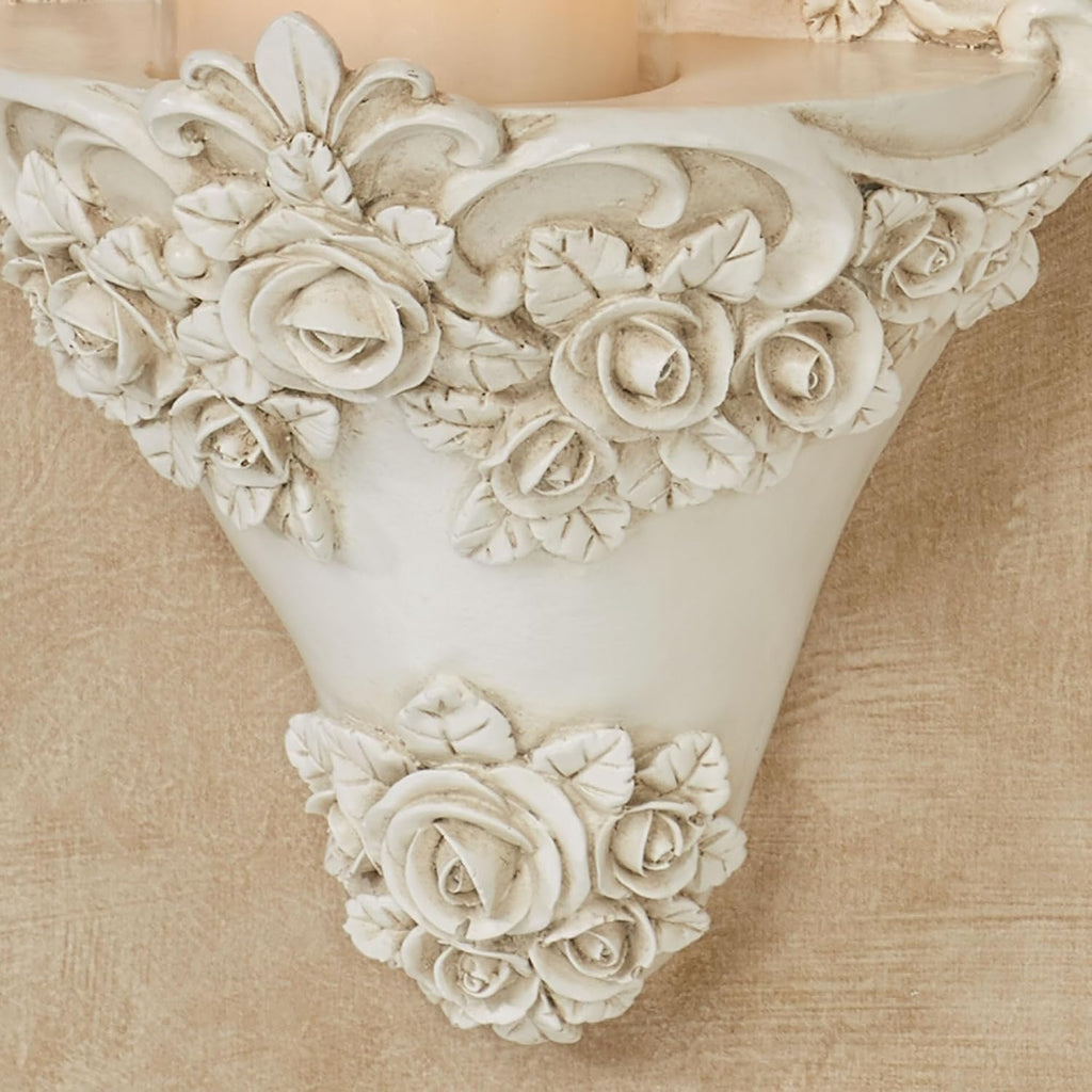 Touch of Class Victoria Rose Wall Sconce Pair | Victorian Style Decor | Traditional Pair of Sconces for Bedroom, Living Room, Bathroom, Hallway, Entryway | Decorative Candleholders