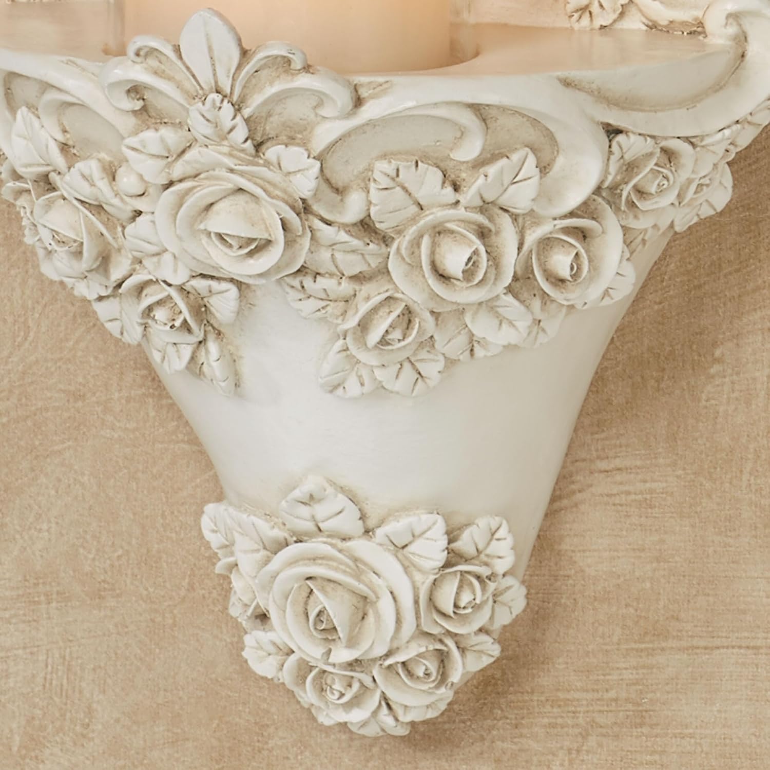 Touch of Class Victoria Rose Wall Sconce Pair | Victorian Style Decor | Traditional Pair of Sconces for Bedroom, Living Room, Bathroom, Hallway, Entryway | Decorative Candleholders