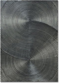 Slyart Handmade Modern Abstract Painting 3D Texture Wall Art 28x40 inches Minimalist Silver Gray Artwork Vertical Painting on Canvas Wall Decor