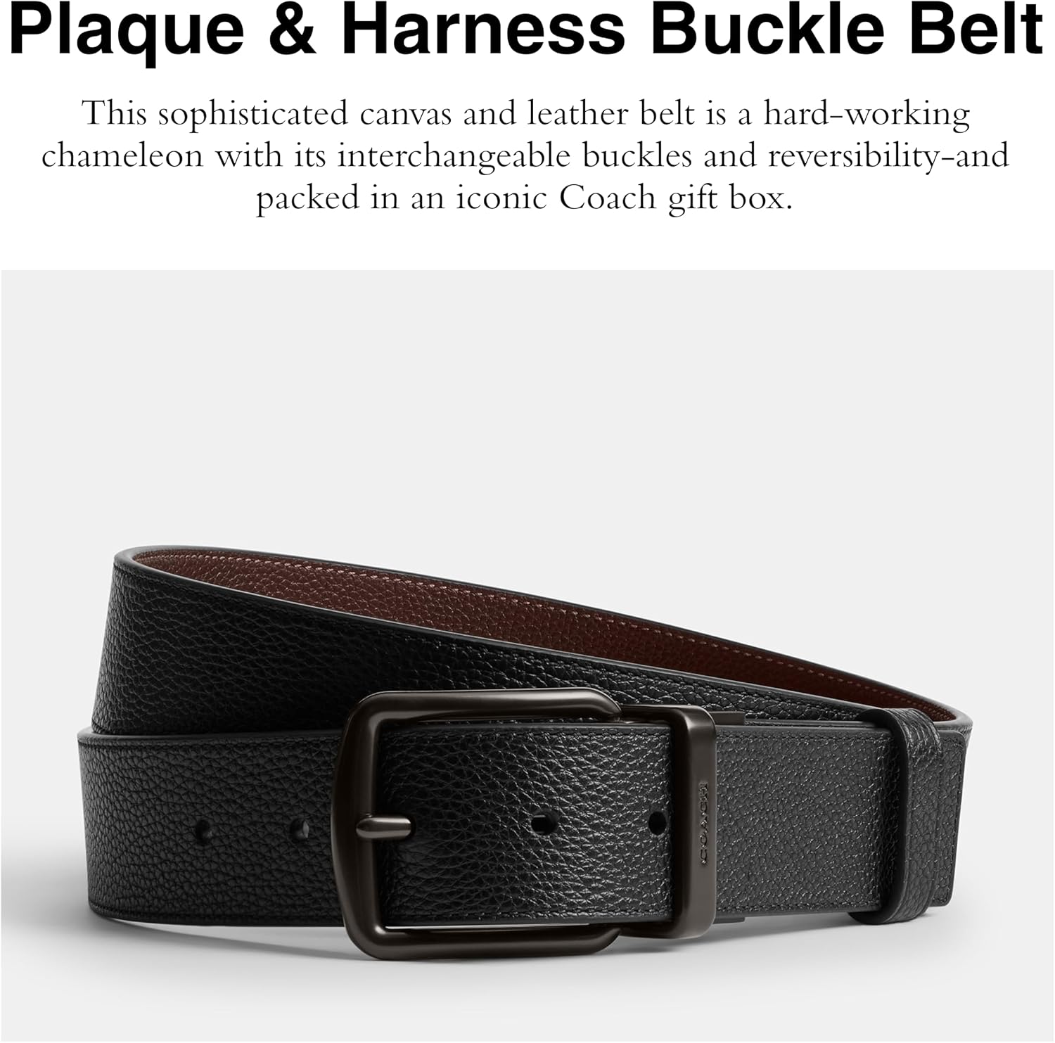 COACH 38MM Wide Harness CTW Reversible Belt