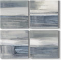 Modern Home Wall Décor Abstract Black and White Grey Canvas Wall Art 24 x 24 inches Set of 4 Framed Artwork for Living Room Bedroom