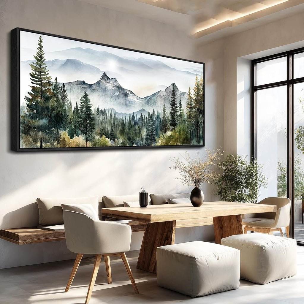 Wapluam Canvas Wall Art For Living Room, Large Framed Wall Decor For Bedroom Modern Office Wall Decorations Forest Landscape Paintings Farmhouse Mountain Pictures Artwork Room Home Aesthetic 32x72